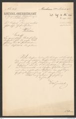 k.k. naturhistorisches Hofmuseum, Intendanzakten 1885-1896 (Hauer), Aktenzahl Z.225.a/1888, Seite 1